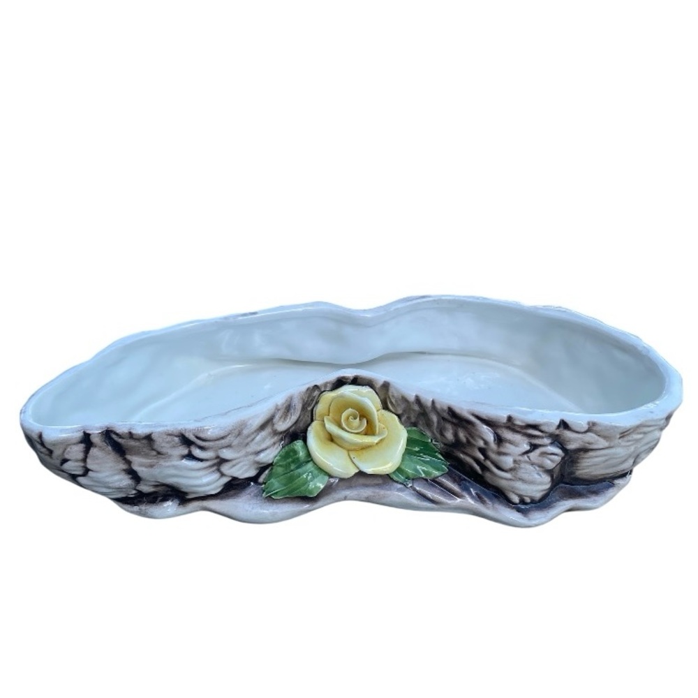 Rate vintage 1950s Italian Capodimonte  porcelain planter/ centerpiece dish
